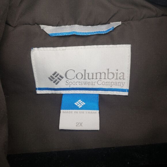Columbia Mens 2X Brown Winter Jacket Fleece Lined 100% Polyester Pockets - Picture 4 of 13